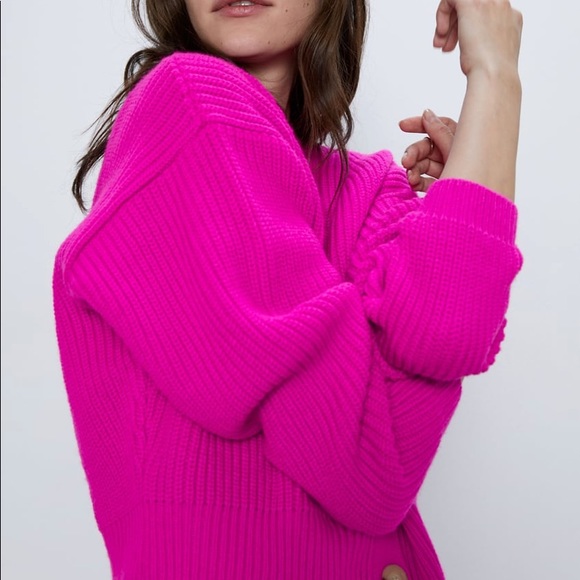 SOFT KNIT SWEATER Fuchsia ZARA United States | sdr.com.ec